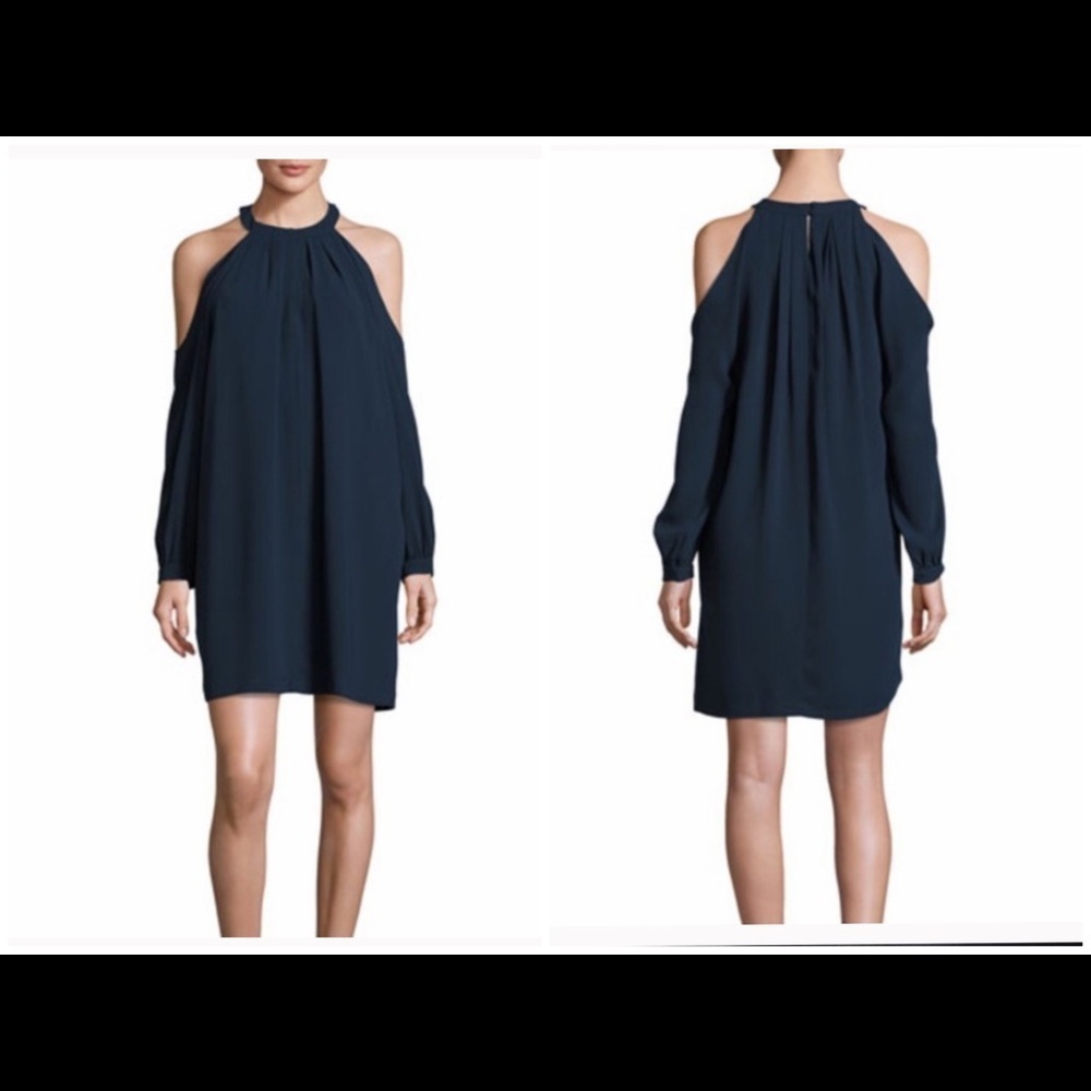 BCBGMaxazria‎ Navy Cold Shoulder Dres Size Medium